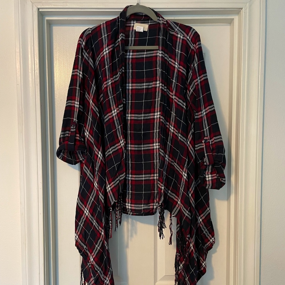 MELLO DAY Dalia Fringe Hem Cotton Kimono, sz S